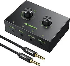 1 4 phono Splitter with on off switch