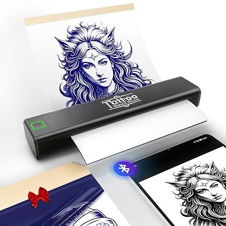 M8K Bluetooth Printer with Tattoo Stencil Paper Roll Kit